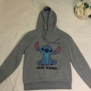 Grey Disney lilo and stitch hoodie size S